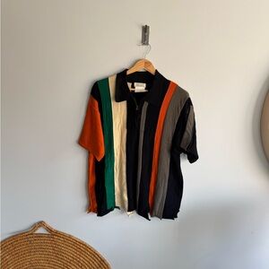 Vintage medium Men's Colorful Striped Shirt
